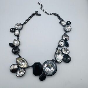 Elegant Black and Silver Statement Necklace by White House Black Market